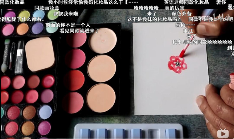 Китаец нарисовал парк Юйюань косметикой дорогих брендов