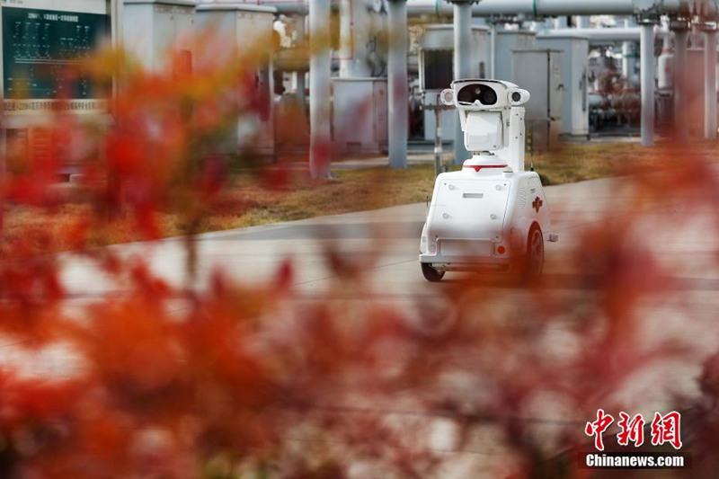 Робот инспектирует трансформаторную подстанцию в Восточном Китае