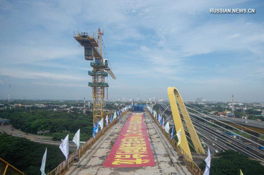 Произведена смычка самой длинной многопролетной балки на ВСЖД Джакарта -- Бандунг в Индонезии