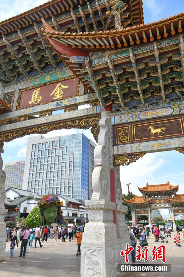 Китайский город Куньмин украсили 100 цветочных клумб по случаю COP15