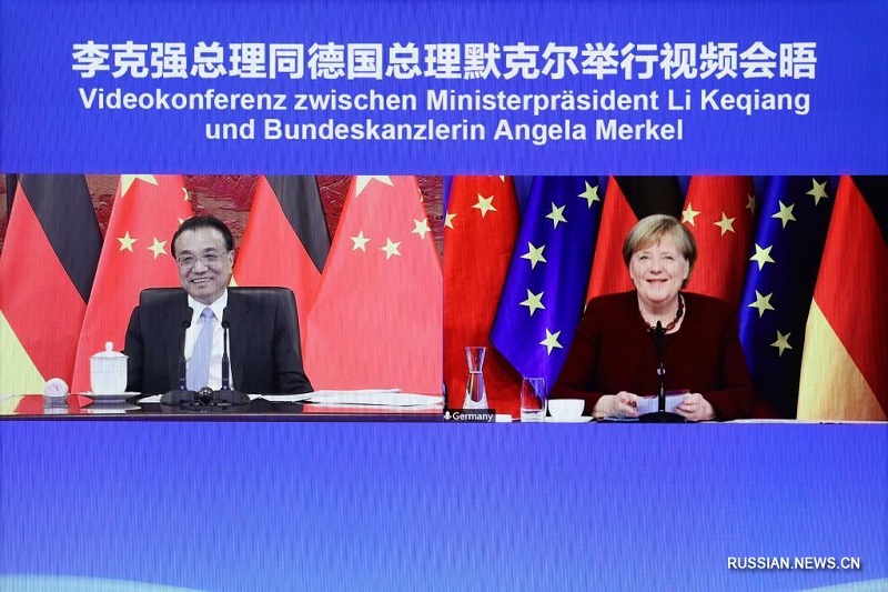 Ли Кэцян провел встречу с канцлером Германии Ангелой Меркель по видеосвязи