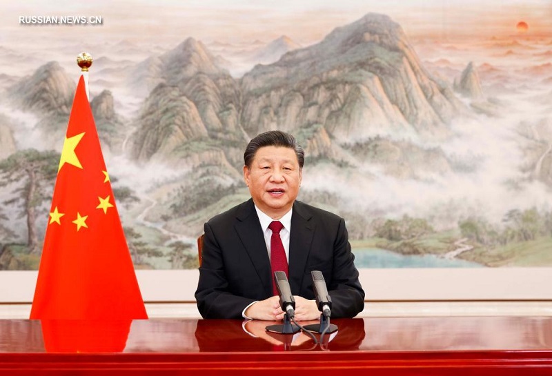 Си Цзиньпин принял участие в виртуальном заседании ВЭФ-2022 и выступил на нем с речью