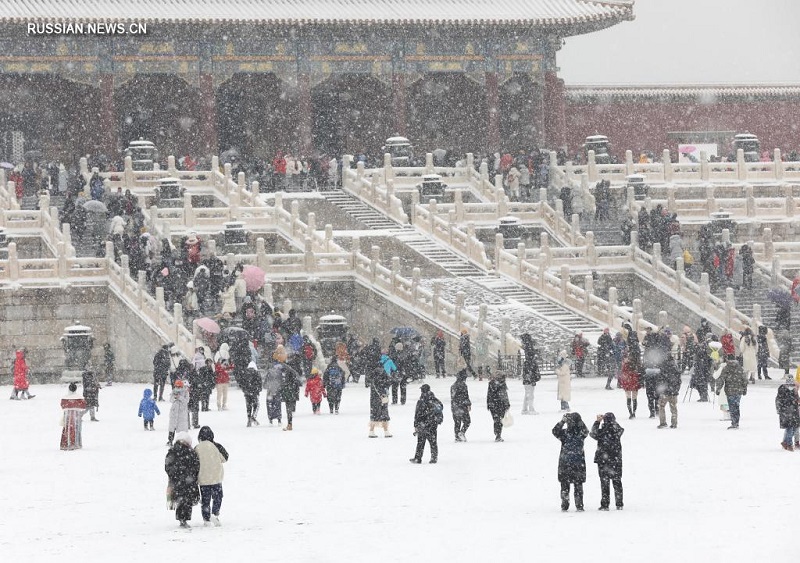 В Пекине выпал снег