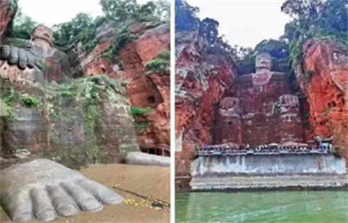 Стопы ног статуи Будды в китайском Лэшане провинции Сычуань полностью «вышли» из воды