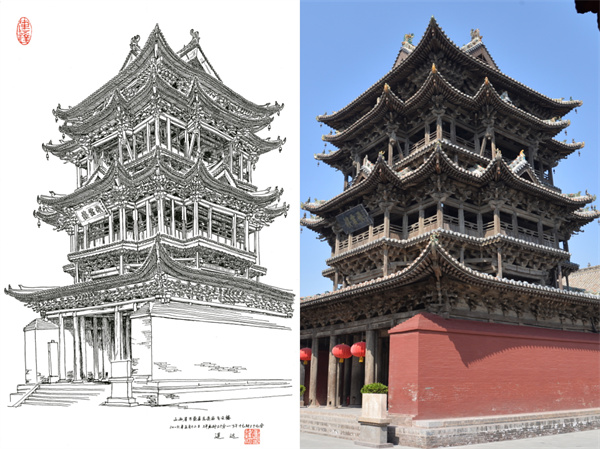 Китайский художник нарисовал пером более 2000 древних построек в провинции Шаньси