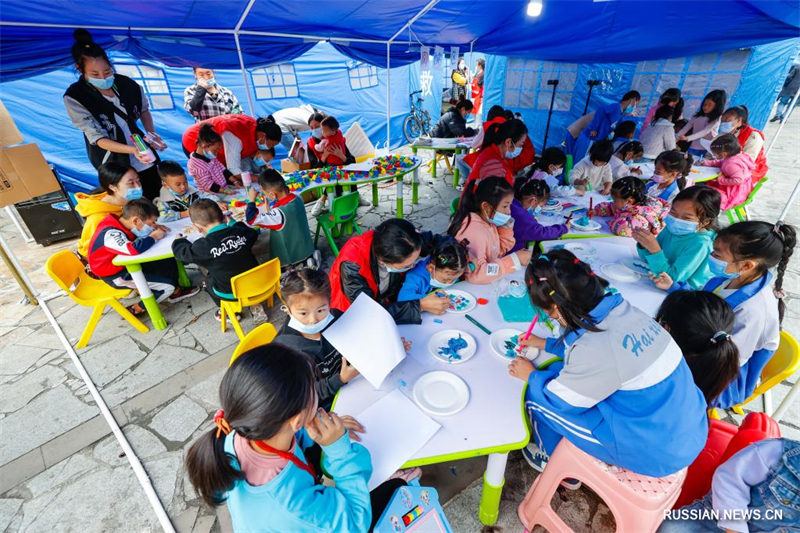 Временный детский центр построен в уезде Лудин