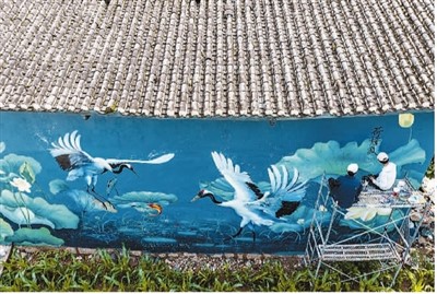 Китайский живописец украшает свою малую родину граффити