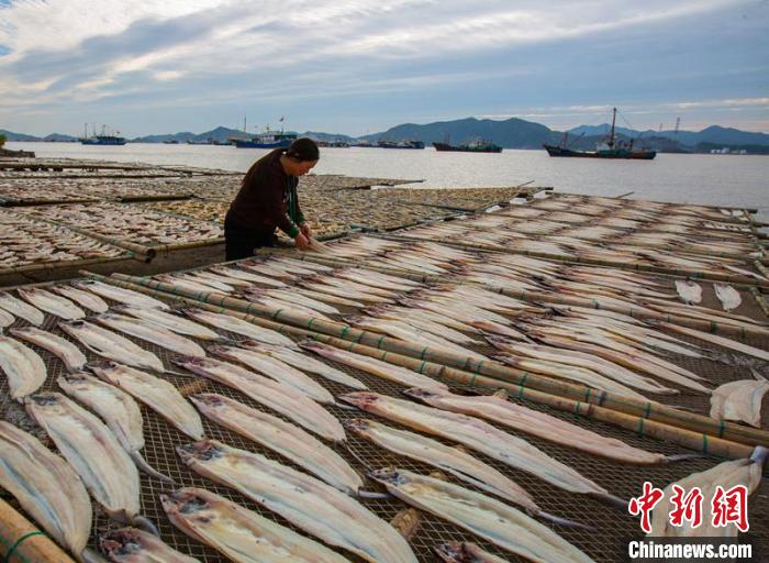 Сушка рыбы на солнце в Юго-Восточном Китае