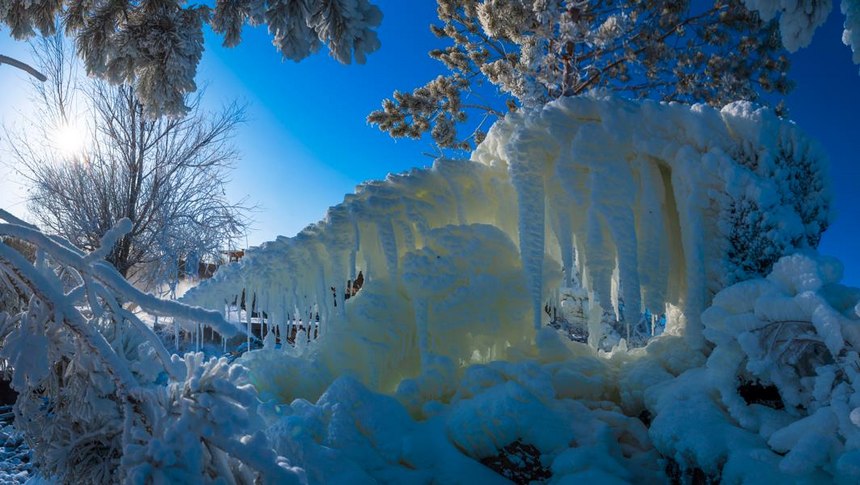 Прекрасные зимние пейзажи в туристической зоне Удаляньчи