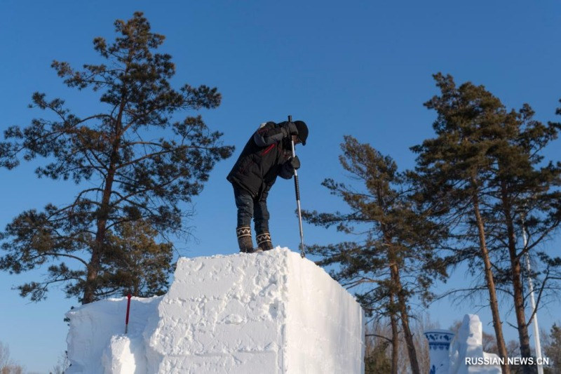 23-й Хэйлунцзянский конкурс снежных скульптур открылся в Харбине