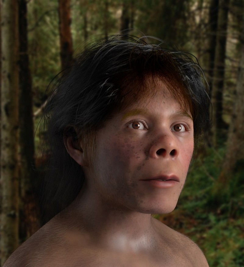 Облик мальчика-неандертальца, восстановленный с помощью технологии цифровой 3D-реставрации. /Фото: Синьхуа/