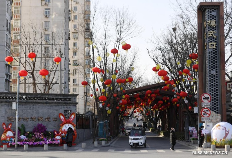 Новогодняя атмосфера на улицах Пекина