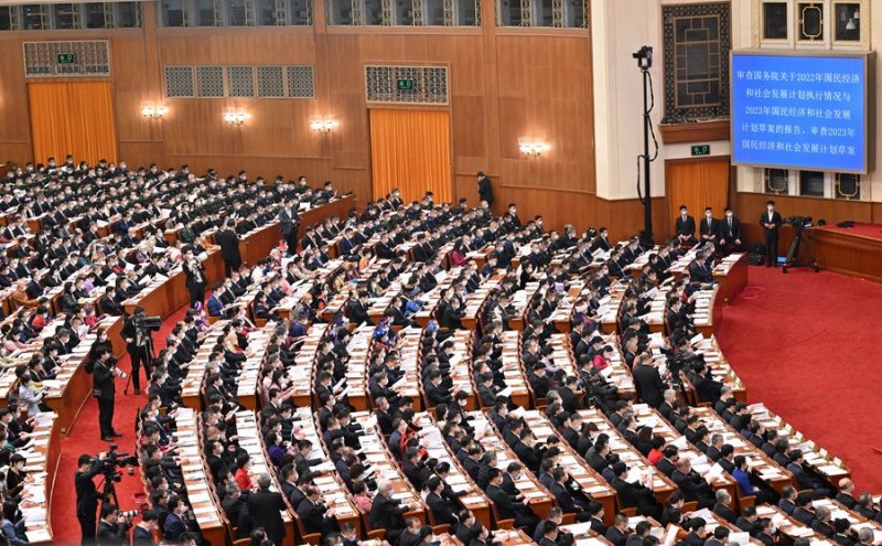 5 марта 2023 года, открытие 1-й сессии ВСНП 14-го созыва, состоявшееся в Доме народных собраний в Пекине. /Фото: Синьхуа/
