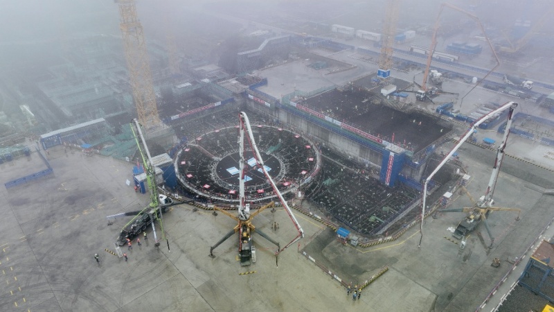 Подготовка к заливке бетона на четвертом энергоблоке АЭС «Саньмэнь». Фото предоставлено АЭС «Саньмэнь»