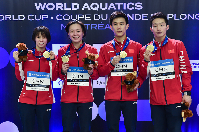 Команда Китая завоевала 9 золотых наград Кубка мира по прыжкам в воду