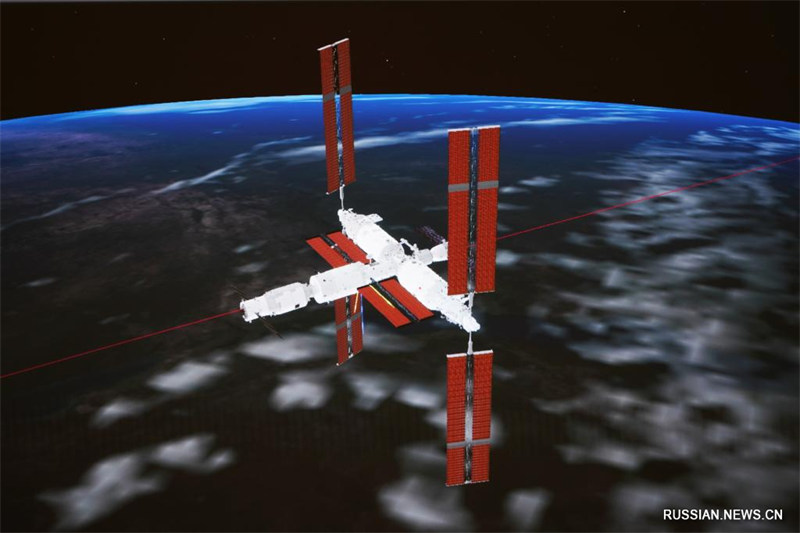 Китайский грузовой космический корабль "Тяньчжоу-6" состыковался с космической станцией