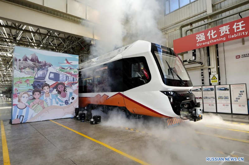 В Китае построили первый легкорельсовый поезд на новых источниках энергии для аргентинского заказчика