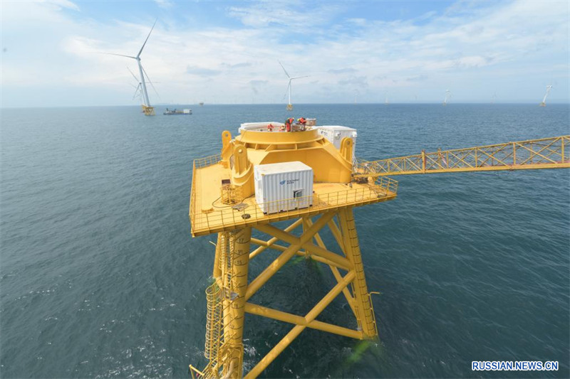 Монтаж морской ветроэлектрической установки мощностью 16 МВт начался в провинции Фуцзянь