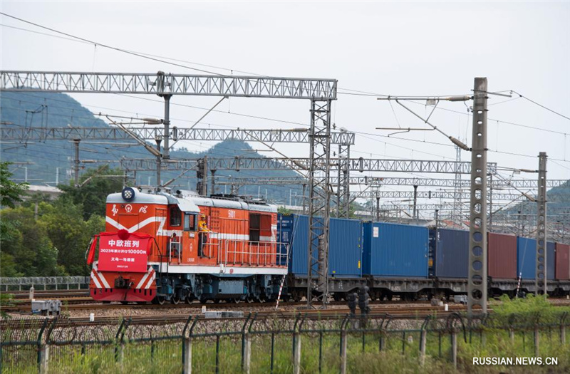 С начала 2023 года количество отправлений грузовых поездов Китай-Европа превысило 10 тыс. единиц