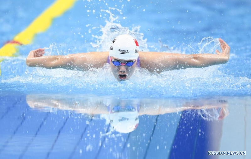Чжан Юйфэй завоевала золото в финальном заплыве на дистанции 100 м баттерфляем на 19-х Азиатских играх в Ханчжоу