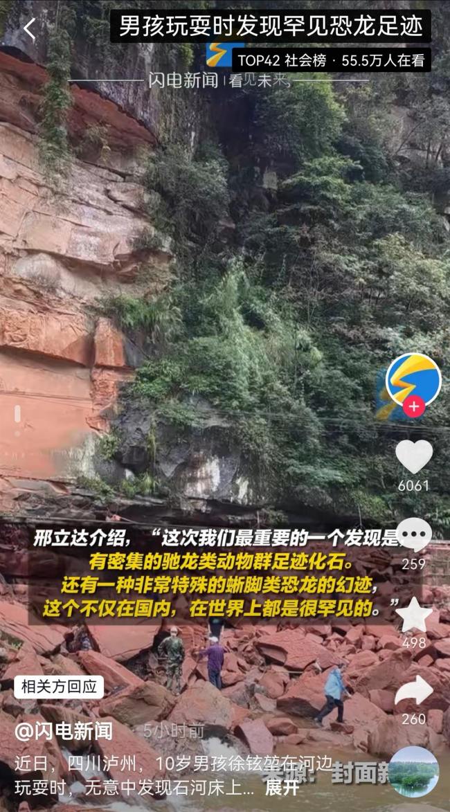 Китайский школьник обнаружил отпечатки лап динозавров