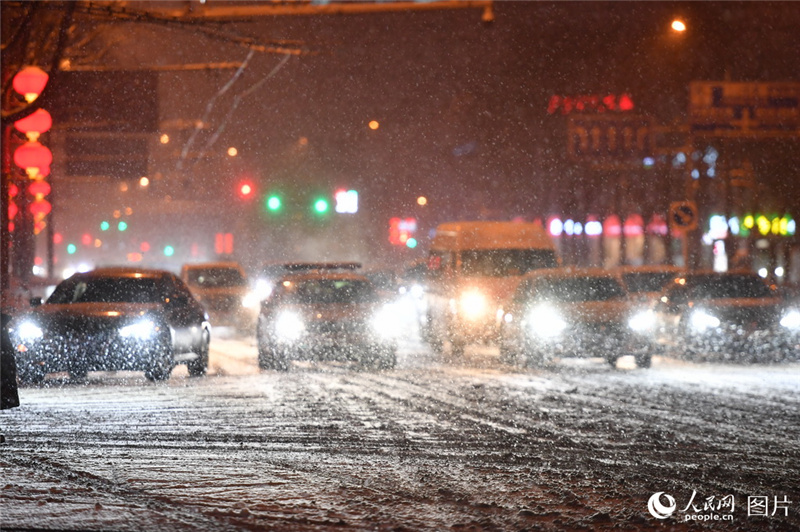 В Пекине прошел первый в новом году Дракона снег