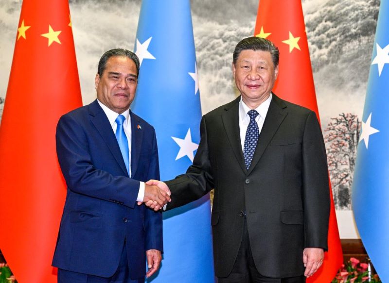 Китай будет сотрудничать с Микронезией в сферах инфраструктуры и изменения климата -- Си Цзиньпин
