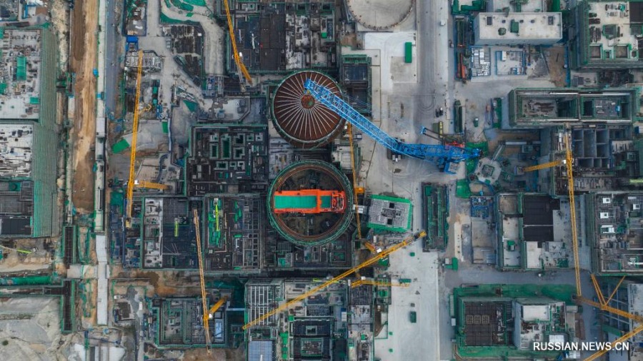 В Китае завершилась установка купола на здание 4-го энергоблока АЭС "Сюйдапу"