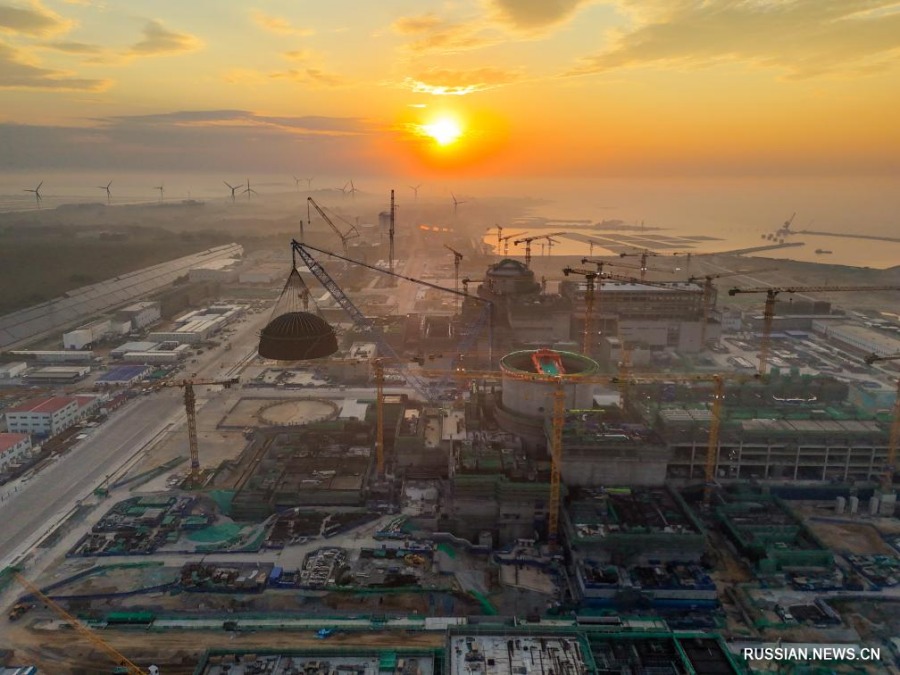 В Китае завершилась установка купола на здание 4-го энергоблока АЭС "Сюйдапу"