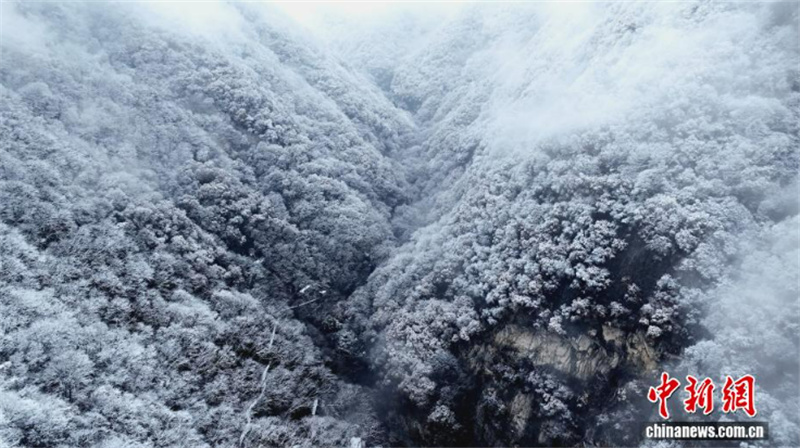 Первый снег преобразил пейзажи китайского горного массива Циньлин