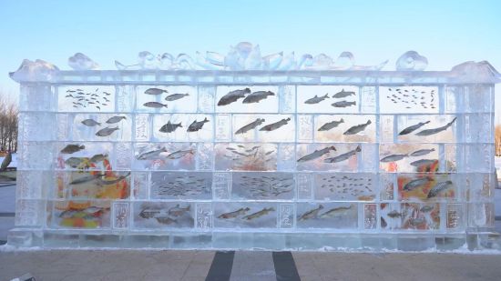 В Тунцзяне появилась трехметровая «рыбная» ледяная стена