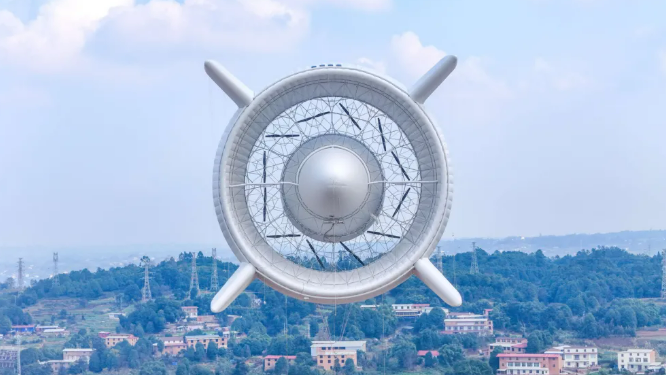 В провинции Сычуань прошел испытательный полет мегаваттной ветроэнергетической системы для городской среды