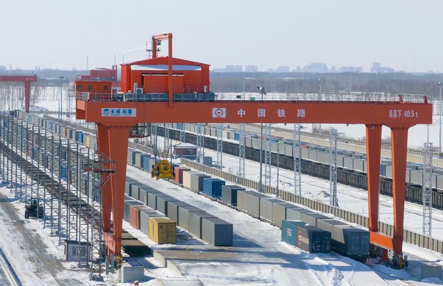 В первом квартале 2026 г. почти вдвое увеличилось количество поездов Китай-Европа, прошедших через ж/д КПП Тунцзян