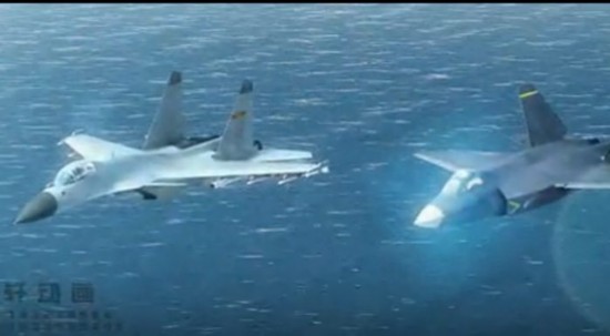 Анимационное моделирование взлета и посадки Цзянь-31 на авианосце Ляонин (11)