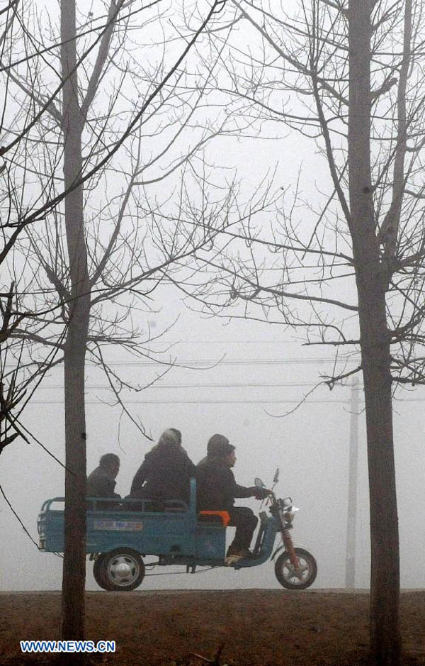 Центральные и восточные районы Китая охвачены густым туманом и смогом (11)