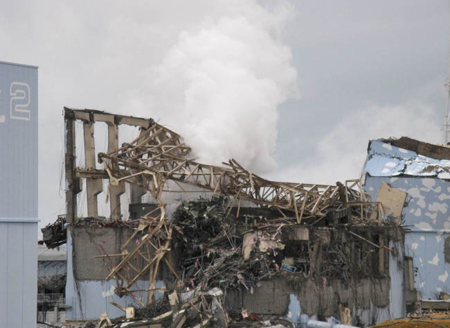 Третий блок АЭС «Фукусима» после взрыва водородного газа