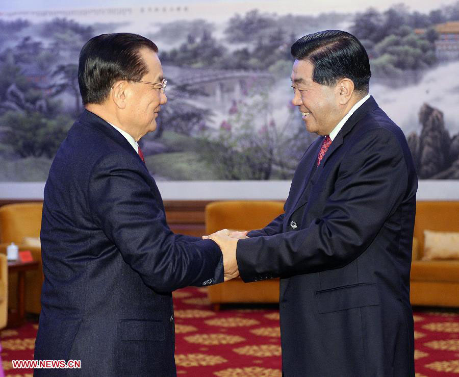 Встреча Цзя Цинлиня с почетным председателем партии Гоминьдан Лянь Чжанем