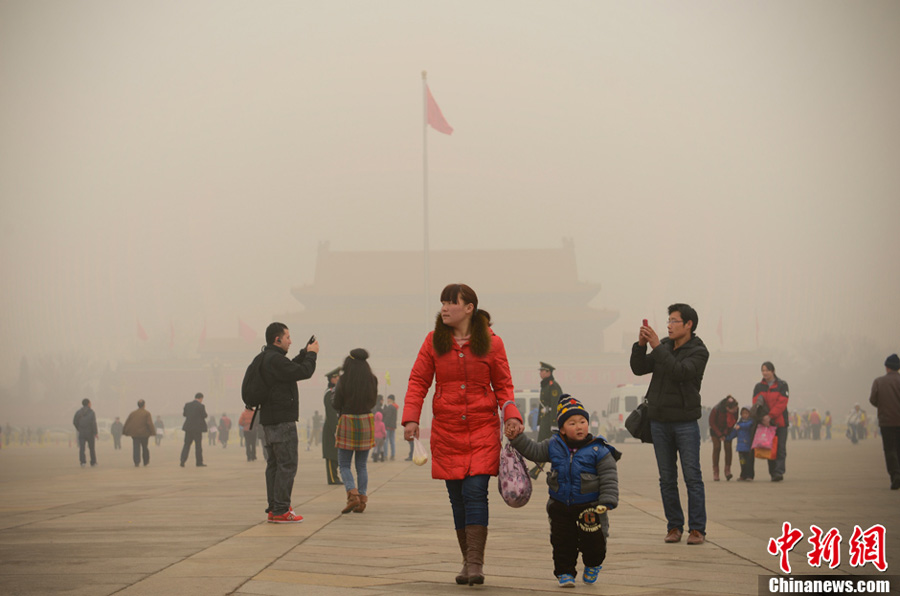 На Пекин обрушился сильный ветер с песком и пылью (9)