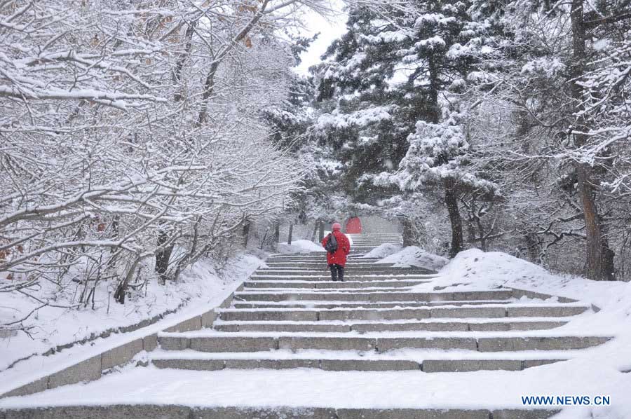 Снегопад в городе Цзилинь