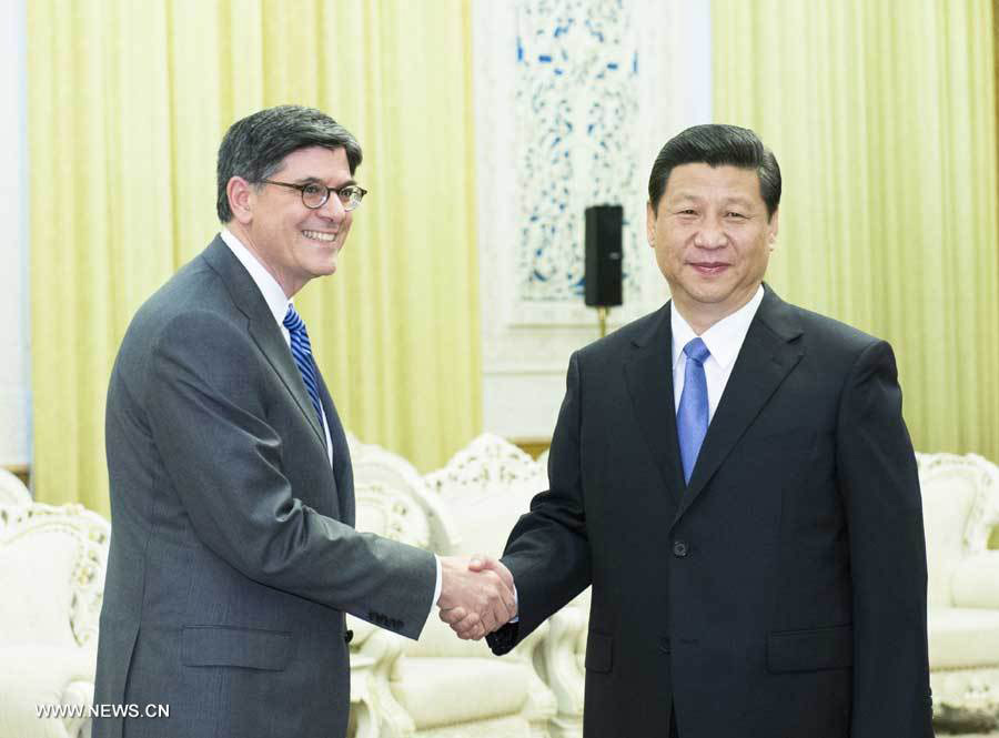 Председатель КНР Си Цзиньпин встретился со специальным представителем президента США, министром финансов Джейкобом Лью
