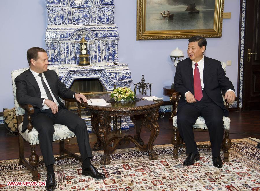 Си Цзиньпин встретился с премьер-министром России Д. Медведевым (2)