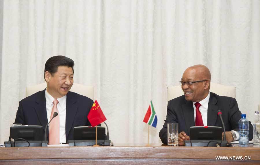 На встрече с Дж. Зумой Си Цзиньпин подчеркнул необходимость содействовать развитию отношений Китая с ЮАР и созданию китайско-африканского стратегического партнерства нового типа