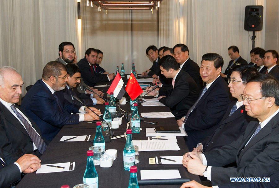 Си Цзиньпин и М. Мурси заявили о своем намерении способствовать укреплению китайско- египетских отношений стратегического взаимодействия