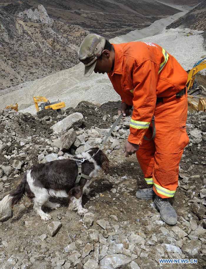 Возможность остаться в живых для 80 с лишним рабочих, пропавших без вести из-за оползня в Тибете, невелика (2)