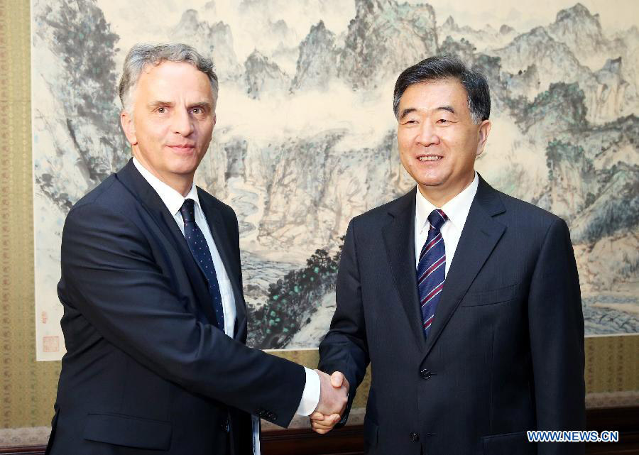 Ван Ян встретился с вице-президентом Швейцарской Конфедерации и главой МИД Д. Буркхальтером