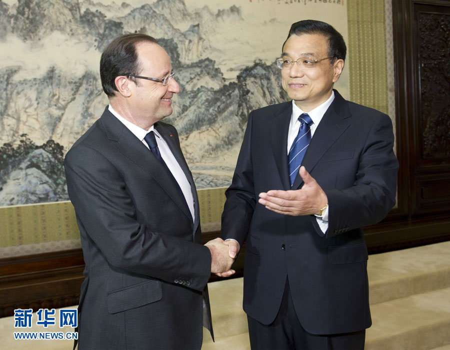 Премьер Госсовета КНР Ли Кэцян встретился с президентом Франции Франсуа Олландом (3)