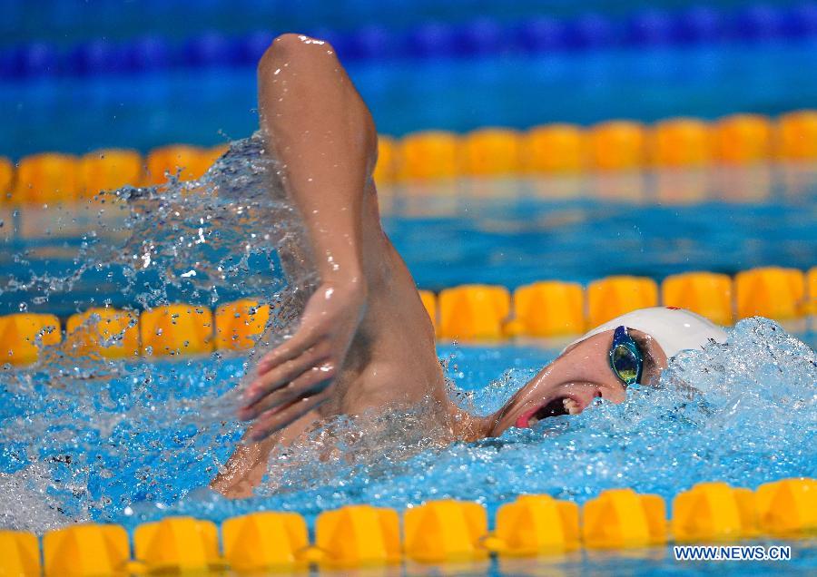 Сунь Ян занял первое место в соревнованиях на 400 м вольным стилем среди мужчин на 15-м чемпионате мира по водным видам спорта