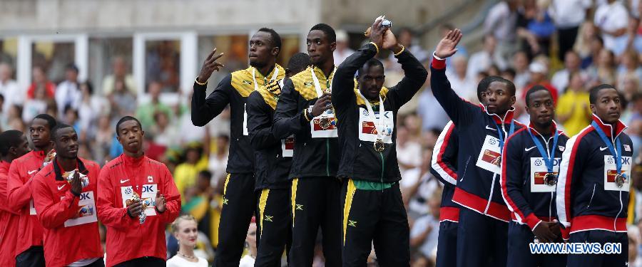 Мужская сборная Ямайки завоевала "золото" на Чемпионате мира по легкой атлетике в эстафете 4х100 м (12)