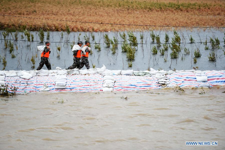В г. Тунцзян пров. Хэйлунцзян из-за паводка эвакуированы 30 тыс человек (7)