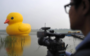 Резиновая утка приплыла к парку ЭКСПО в Пекине